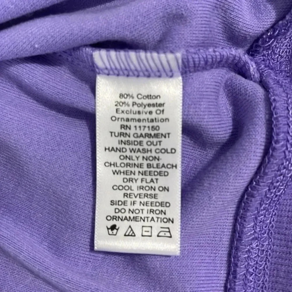Quacker Factory Sweater Women’s Medium Purple Short Sleeve Terry Cloth Studded - Picture 8 of 9